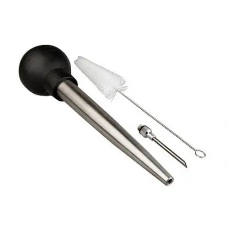 BBQ Syringe Injector Needle Turkey Bulb Baster with Silicone Basting Brushes