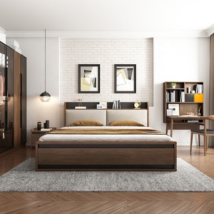Mueble de estudio con diseño de madera, estantería de almacenamiento, mesa de escritorio de ordenador moderna - Product Image 5