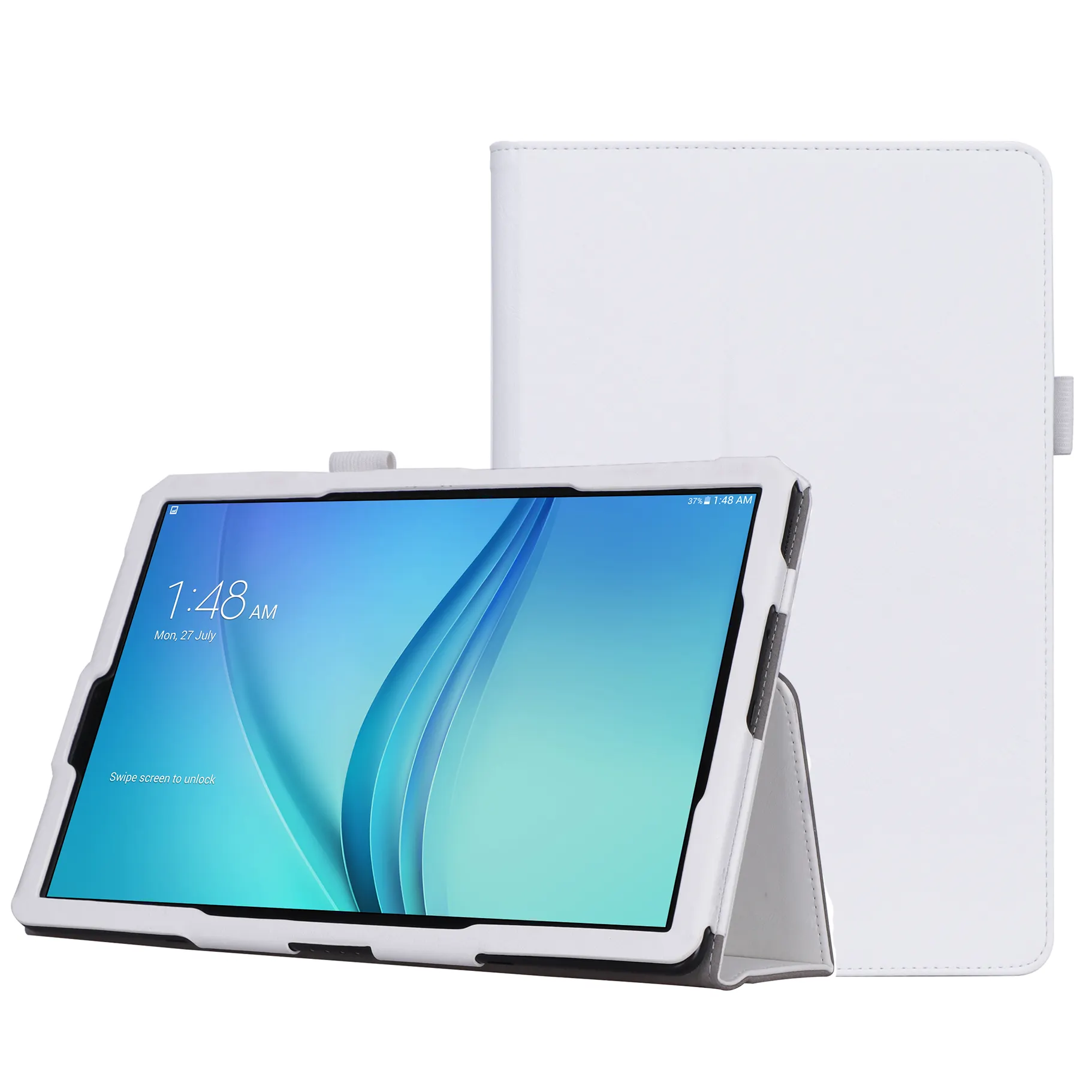 Kalın beyaz PU deri 7 inç kullanılan Tablet Samsung kılıfı Galaxy Tab 3