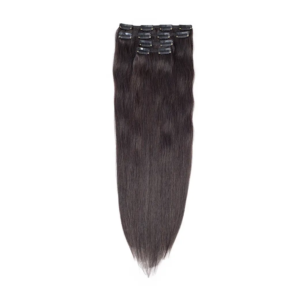 High Quality Remy Virgin Human Hair Natural Color Clip In Human Hair Extensions