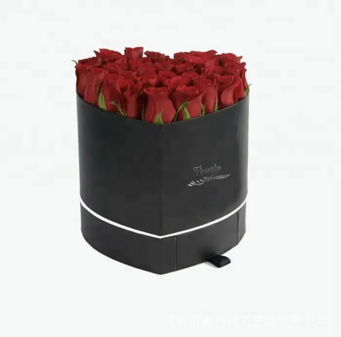 Lager Herzförmige Blumen Schublade Box leere schwarze Schokolade Box machen Herz Stil Seifen kisten