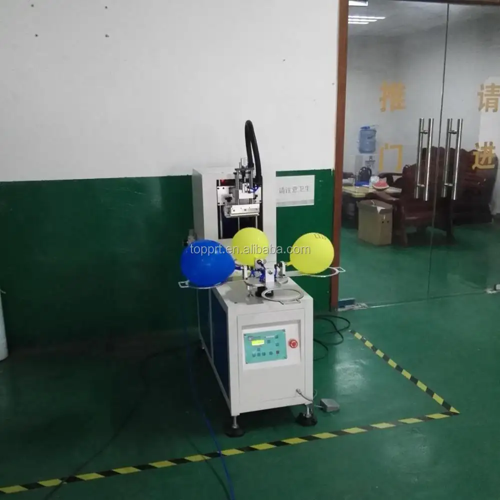 Máquina de impresión de pantalla de globo con rotativo, 4 estaciones