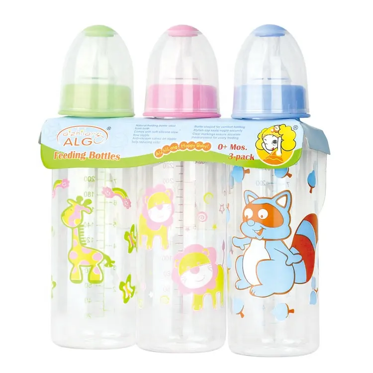 Botol Bayi Hewan Lucu Bpa Free PP, 3 Buah/Pak 240Ml Botol Makan