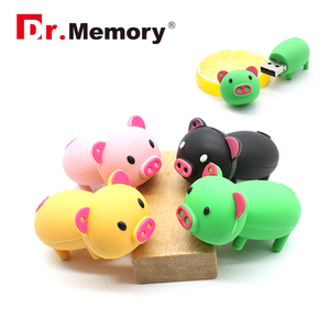 可爱卡通Pvc猪u盘Pendrive粉色动物3D设计定制公司标志印刷猪u盘 - Product Image 2