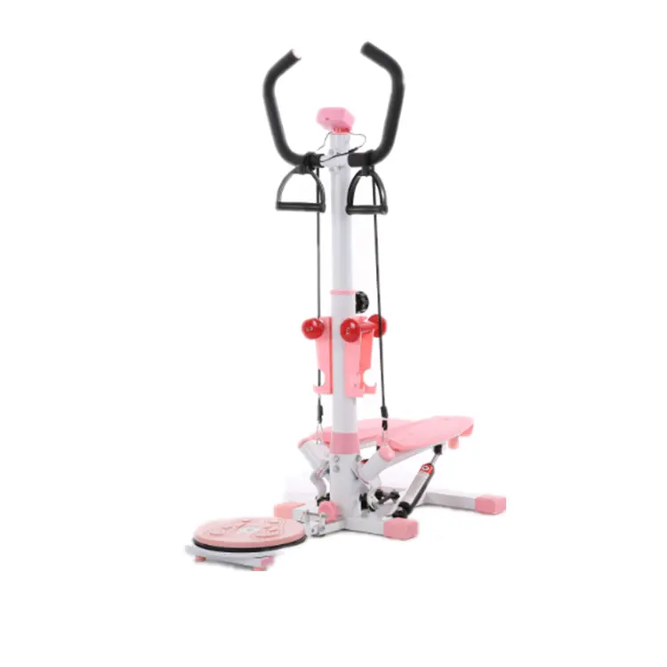 Escada exercício fitness twister, treinador de cardio com barra de punho e display lcd