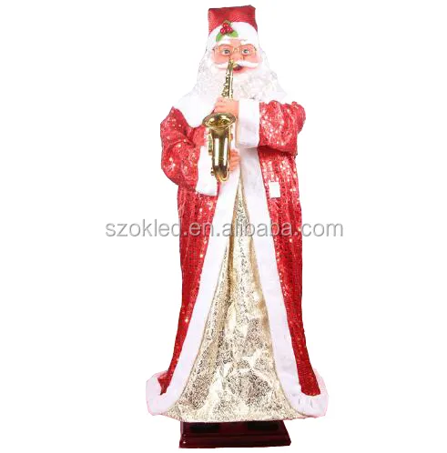Papá Noel con saxofón, 1,3 m, 4,3 pies, música eléctrica, baile, navidad