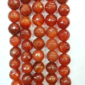 12mm Turuncu Alev faceted Turuncu akik boncuk doğal değerli taş boncuk strand - Product Image 3