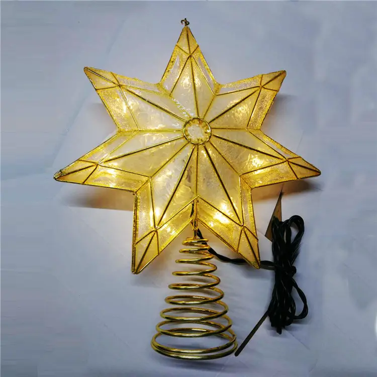 Christmas xmas tree topper ornaments Large LED luminous tree top flashing star with base