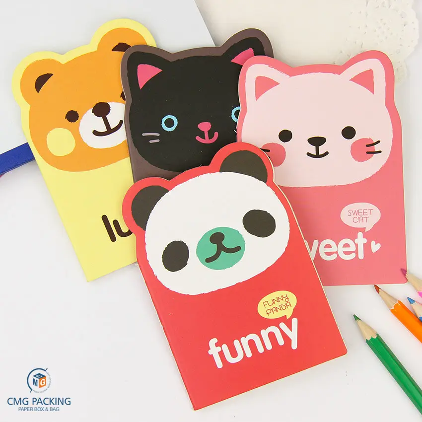 Korea Hewan Kucing Panda Beruang Kawaii Mini Notepad Notes Imut Kartun Buku Catatan Kecil Perlengkapan Alat Tulis untuk Anak