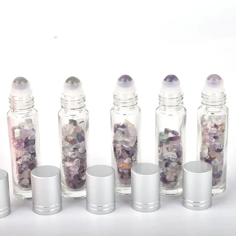 Bouteille en cristal 10 ml, Fluorite, Essence de gravier, coloré, blanc, vente en gros, livraison gratuite