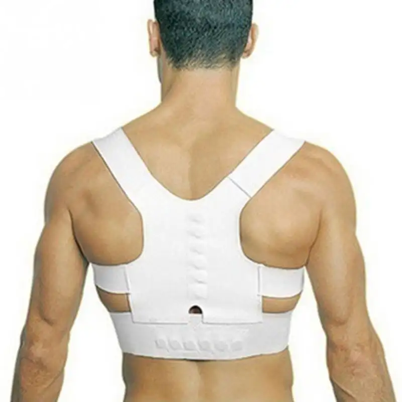 SB092-Corrector de postura magnético ajustable Unisex, cinturón de soporte para la espalda, cuidado de la salud, Color blanco S/M L/XL / 50