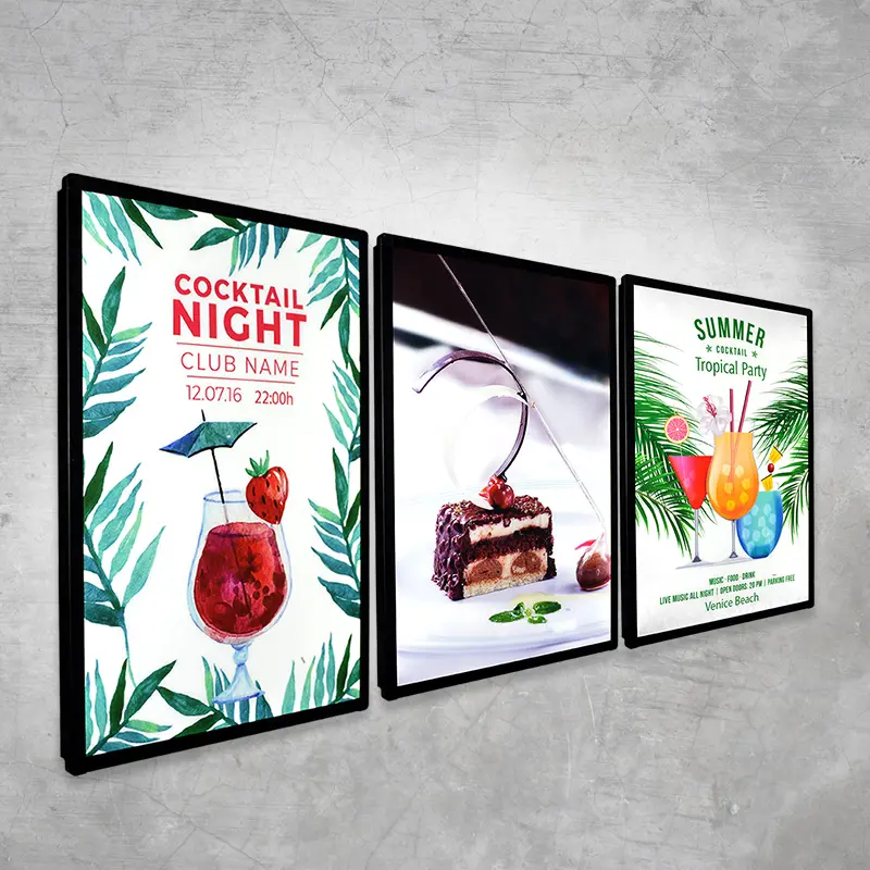 Singapur led lightbox pantalla marco snap caja de luz led publicidad caja de luz led