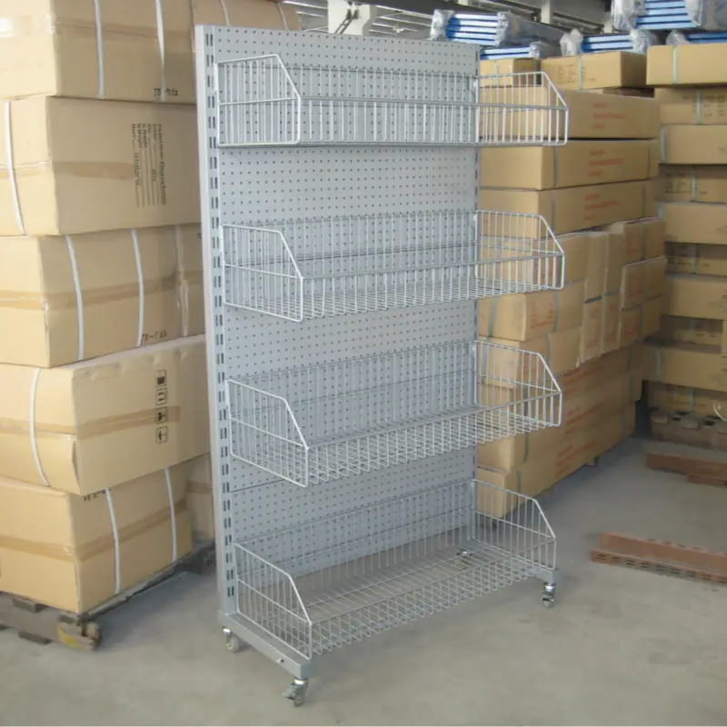 Singolo Lato Filo Maglia Cesto Appeso Display del Supermercato Gondola Scaffale