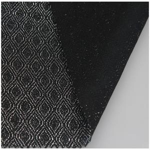 Tela de malla lurex de poliéster a rayas, personalizada, color negro y plateado - Product Image 5