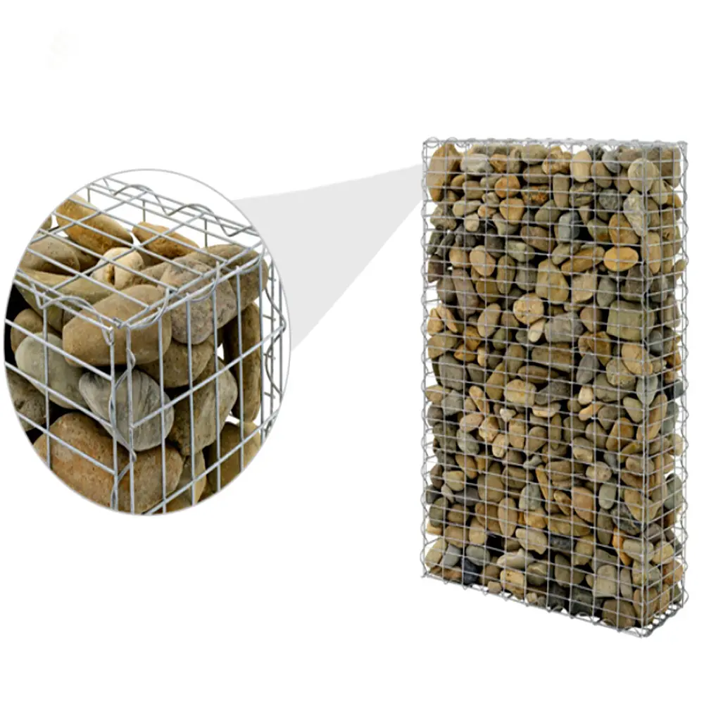 Adyce-boîte de gabions en pierre soudures, filet en fil métallique, 1m x 0.5m x 0.5m