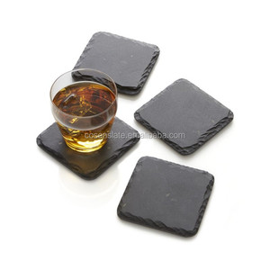 低价批发酒杯天然石板杯垫促销礼品 - Product Image 1