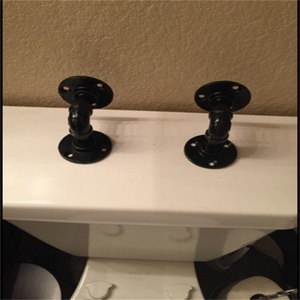 Black Metal Mounting <strong>for</strong> DIY <strong>Floating</strong> Wall Shelves, Vintage Industrial Cast Iron Decor Malleable Cast Iron Thread Floor Flange