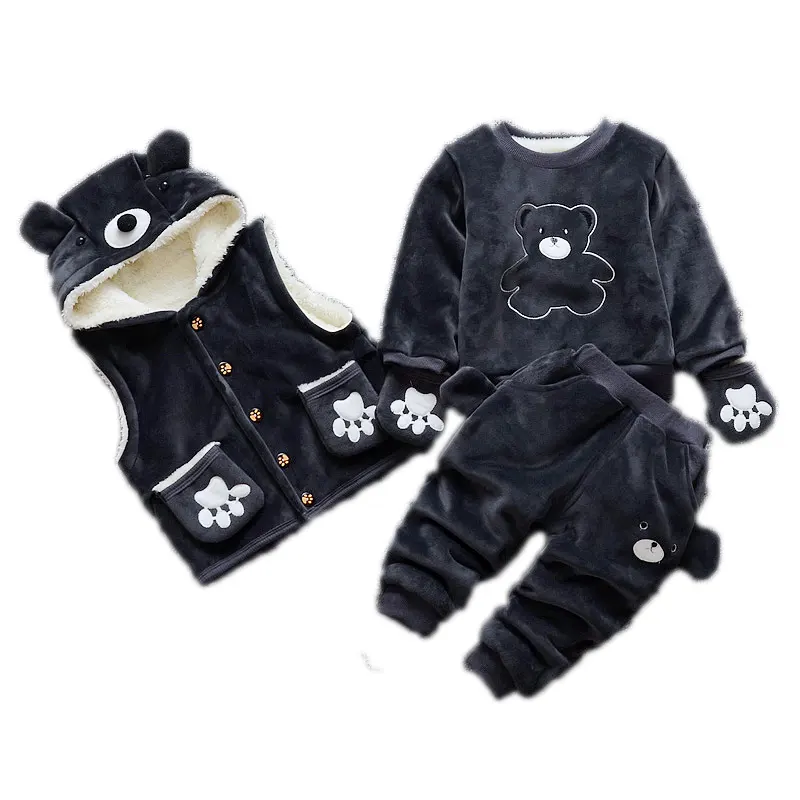 Factory direct sale kids fitness fine boys baby clothes 3 pieces set with best service and low price
