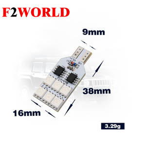 F2world הוביל צבע רב rgb t10 194 168 <span class=keywords><strong>w5w</strong></span> הוביל קריאה נורות אור 12smd 5050 16 צבעים עם שלט רחוק