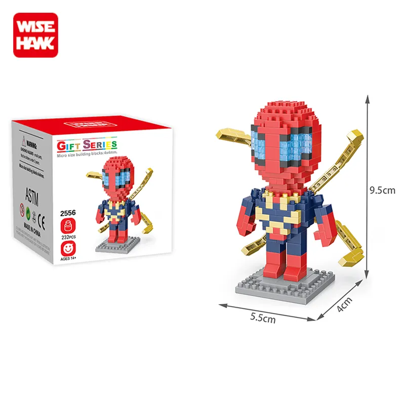 Figura de ação homem-aranha personalizado, mais popular, deformado, 3d, bloco de construção, brinquedo para crianças