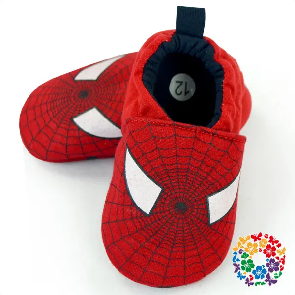 Al por mayor rojo bebé cuna Zapatos bebé recién nacido de algodón de niño zapatos de hombre araña modelo suave de bebé, zapatos de bebé