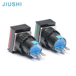 Kelly LA16J-11D rechteckiger beleuchteter momentaner Druckknopf schalter 16mm 5 v12v24v220v Rot Grün Gelb Blau Weiß 5 Pins China - Product Image 5