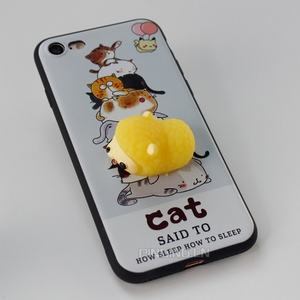 3d Sablimation携帯ケーススクイズフワフワ猫パンダシリコンラバー電話ケースiphone 7/ 7プラス/<span class=keywords><strong>6s</strong></span>