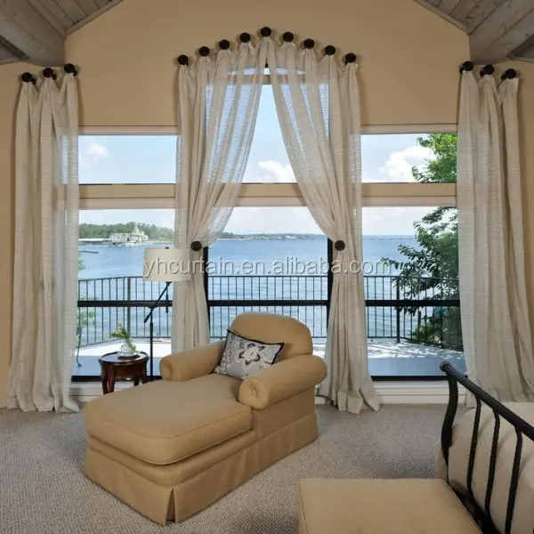 beautiful white sheer outdoor balcony curtains in cheap price