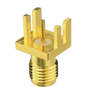 SMA连接器SMA母插座端发射PCB夹边缘安装RF同轴连接器，用于Si5351A板0.062 '1.6毫米PCB - Product Image 3