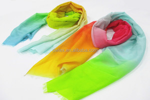 ผ้าพันคอผ้าคลุมไหล่ผ้าฝ้าย,ผ้าพันคอคลุมเข่าทำจากผ้าไหมสีรุ้งดีไซน์ใหม่สำหรับฤดูใบไม้ผลิและฤดูร้อน - Product Image 4