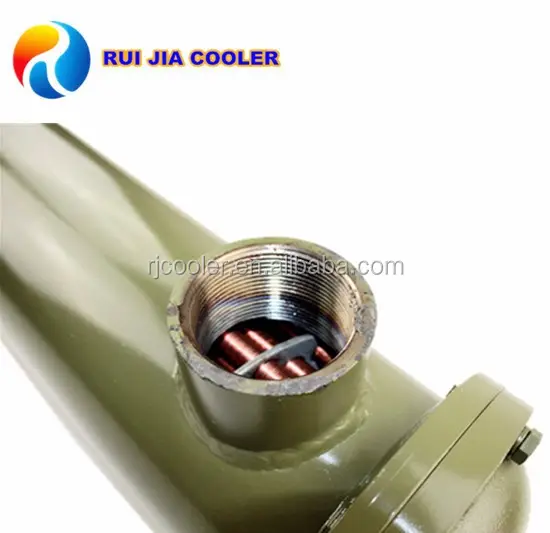 Água de refrigeração Industrial oil cooler condensador evaporador trocador de calor com tubos de cobre com rosca