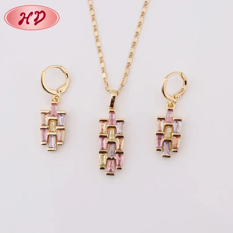 Conjunto de joyas de oro falso, elegante, moda de Dubái, 18K, precio al por mayor