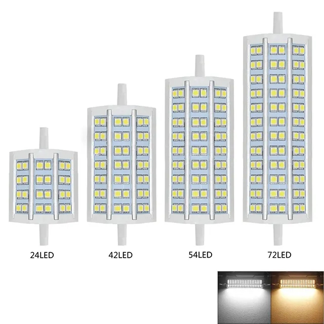 R7S LED 118mm78mm調光可能COBランプ電球ガラス管15W30Wハロゲンランプライトの交換AC220V 230VR7Sスポットライト