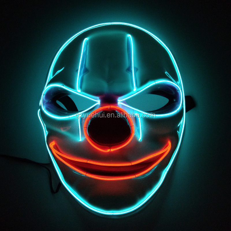 Masque de clown vieil homme (bleu transparent + rouge)