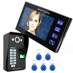 Touch Key 7&quot; Lcd <strong>Fingerprint</strong> Video Door Phone <strong>Intercom</strong> <strong>System</strong> Wth <strong>Fingerprint</strong> Access Control 1 Camera and 1 Monitor - Product Image 1