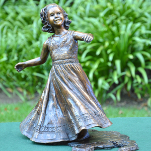 工場供給屋外ブロンズ女の子彫刻姉妹像 - Product Image 3