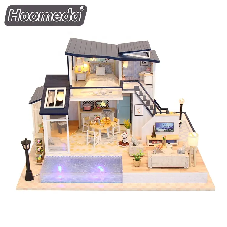 Casa de muñecas miniatura bricolaje Casa de la música Kit creativo habitación con muebles