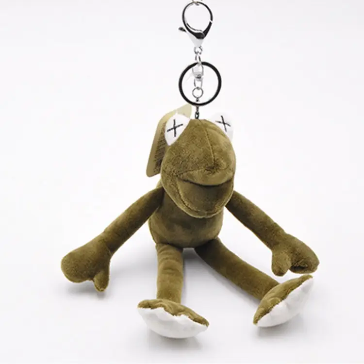 20 cm knuffeldier lange been speelgoed pop groene pluche kikker tas telefoon hanger sleutelhanger ring