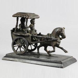 Reproduction Small Size Tang <strong>Dynasty</strong> Horse with Carriage and Old Man