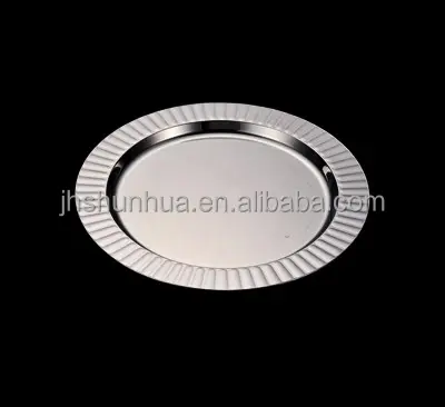 Argento come piatto di plastica w/modello, argento rivestito piastra/partito da tavola
