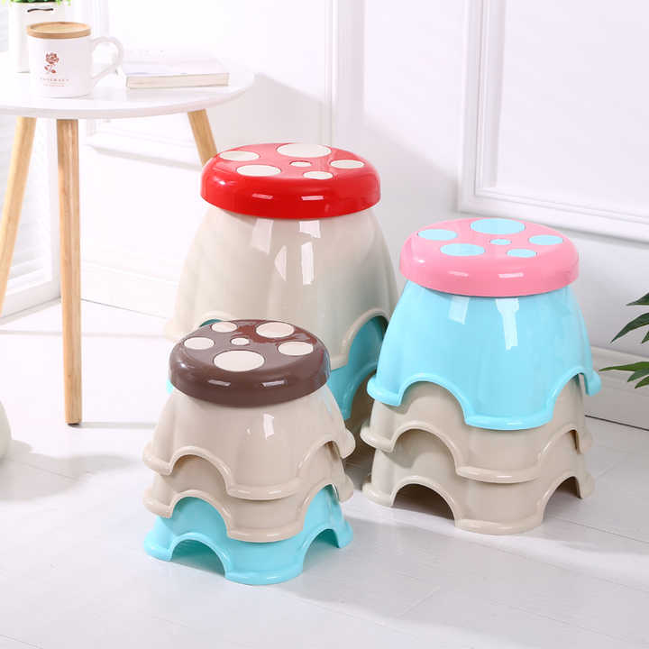 Wholesale Kindergarten Plastic Round Mushroom Stool Short Chair for Children