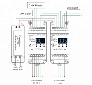 Sky dance 0-10V zu DMX Decoder DIN Rail Decoder 4 Kanal numerische Digital anzeige DMX Dimmer Konverter - Product Image 6