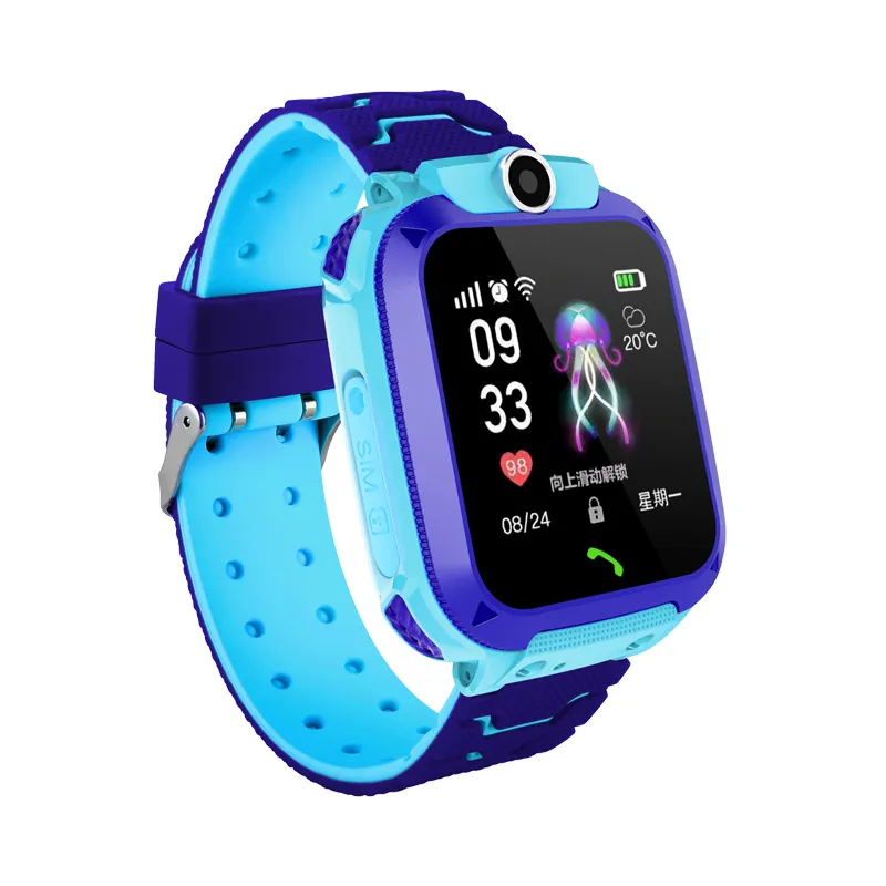 A prueba de agua barato tarjeta sim Q12 reloj inteligente niños Smartwatch niños Digital para IOS Android bebé juguete regalo