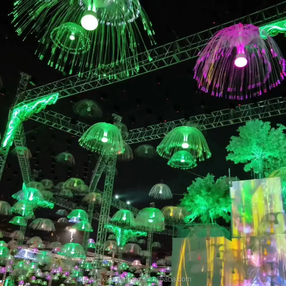 Controllo esterno In Fibra Ottica decorazione Di Natale Luci led RGB medusa Luce di Festa Appeso