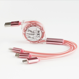 Özel Logo evrensel geri çekilebilir 3 in <span class=keywords><strong>1</strong></span> çok çoklu 3in1 USB şarj şarj aleti kablosu