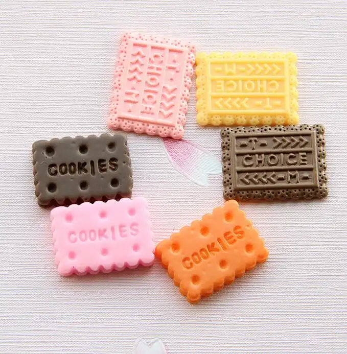 PVC biscuit simulation charm pendant Crafts 3D resin Cookies promotional Accessories gifts