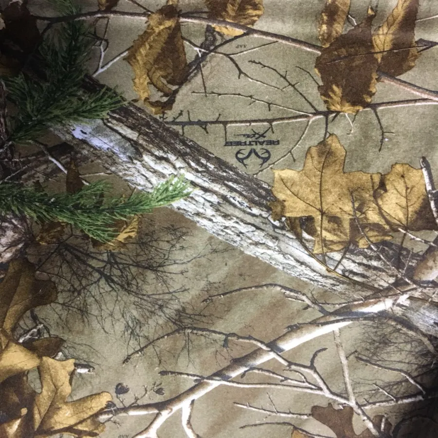 Camisa impermeável camuflada realtree, tecido de poliéster com tecido estampado para camisas, uniforme, árvore real, camo