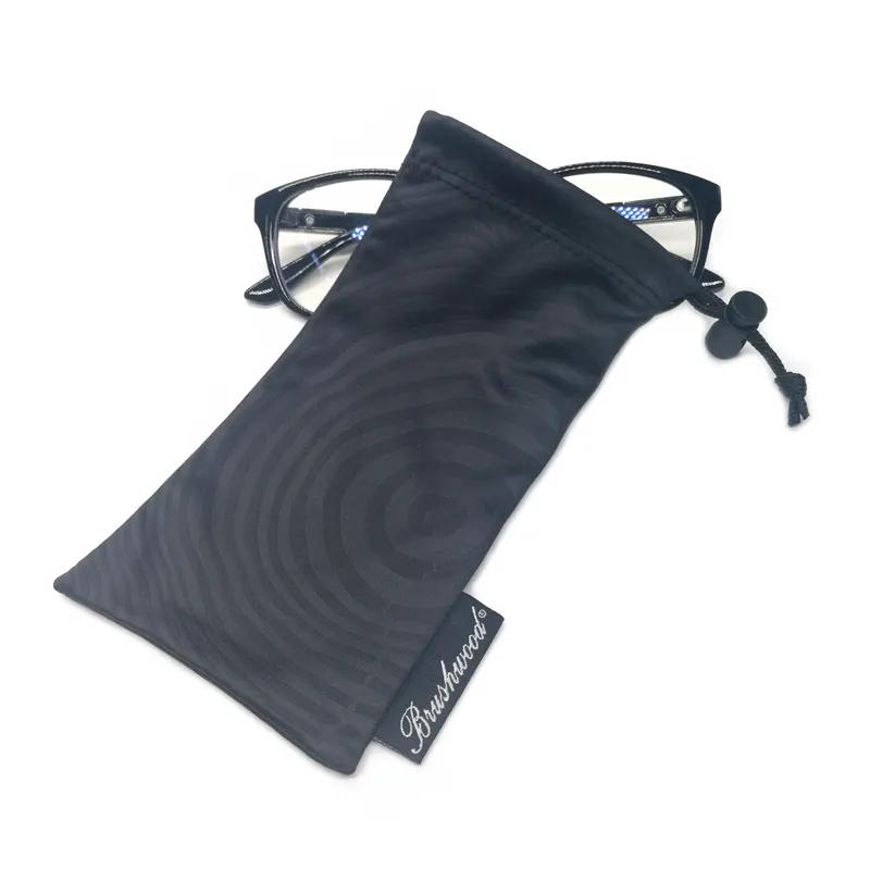 Siyah polyester kılıf, ucuz mikrofiber güneş gözlüğü yumuşak kılıf