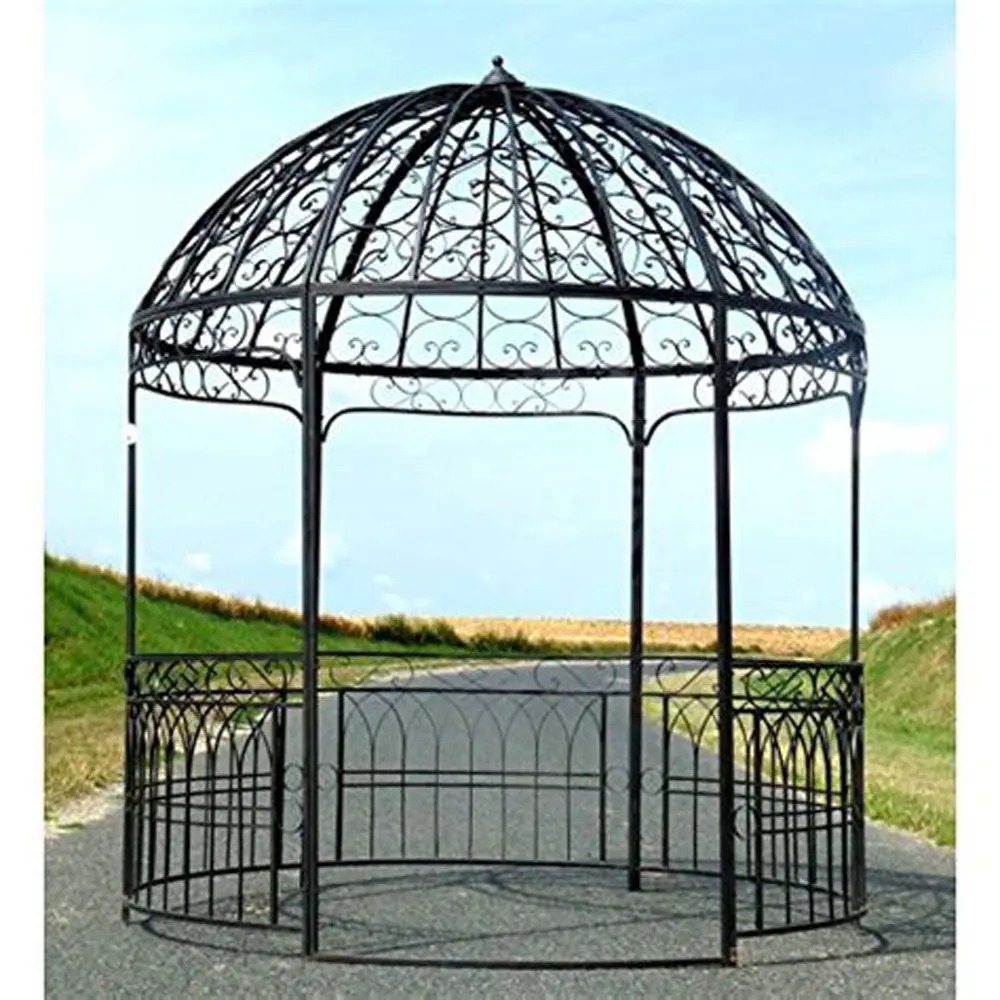 Gazebo de hierro forjado para exteriores, jardín, patio