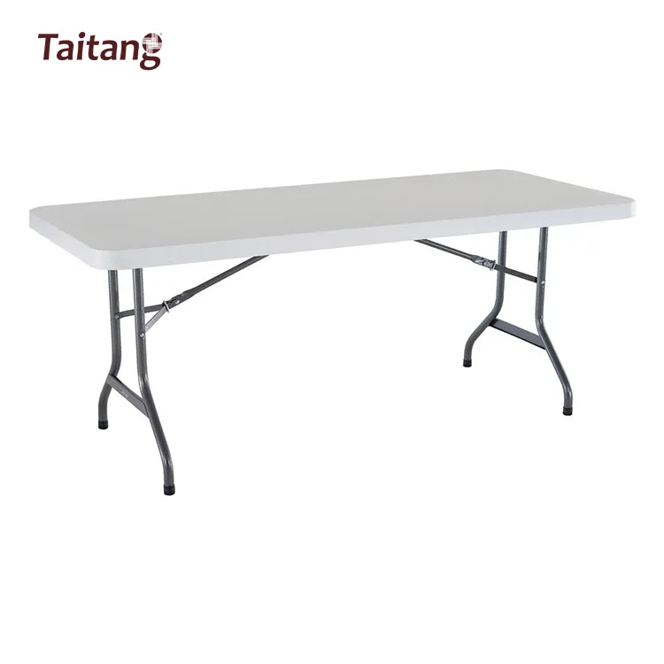 Table pliante en plastique, banc rectangulaire populaire de 8 pieds, pour une salle à manger en plein air,